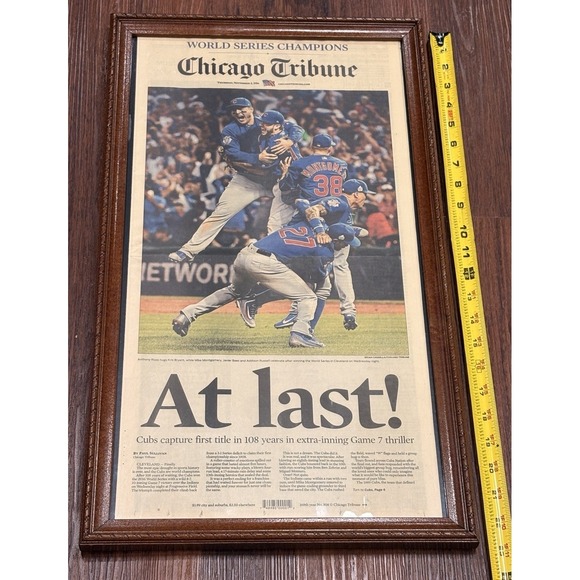 Cubs World Series Champions Framed Chicago Tribune Front Page 